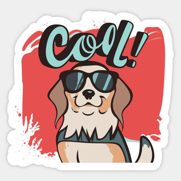 Cool dog Sticker by Tiberiuss